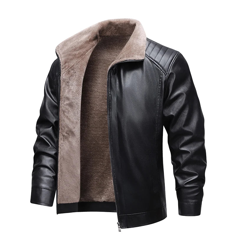 Denver Men's Fleece-Lined Winter Biker Jacket